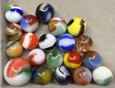 Lot Of 20 Vintage Marbles Akro Peltier Vitro Marble King .59 To .98 NM