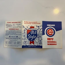 Pocket Schedule MLB 1977 Chicago Cubs  Heilman's Old Style Beer