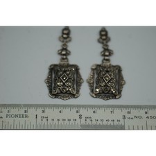 Orecchini A Goccia Clip-On Art D&eacute;co - Cristallo Nero Jet - 8cm Lunghi - Stile Vintage