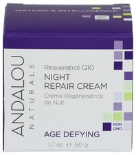 Andalou Naturals Age Defying Resveratrol Q10 Night Repair Cream - Anti-Wrinkle