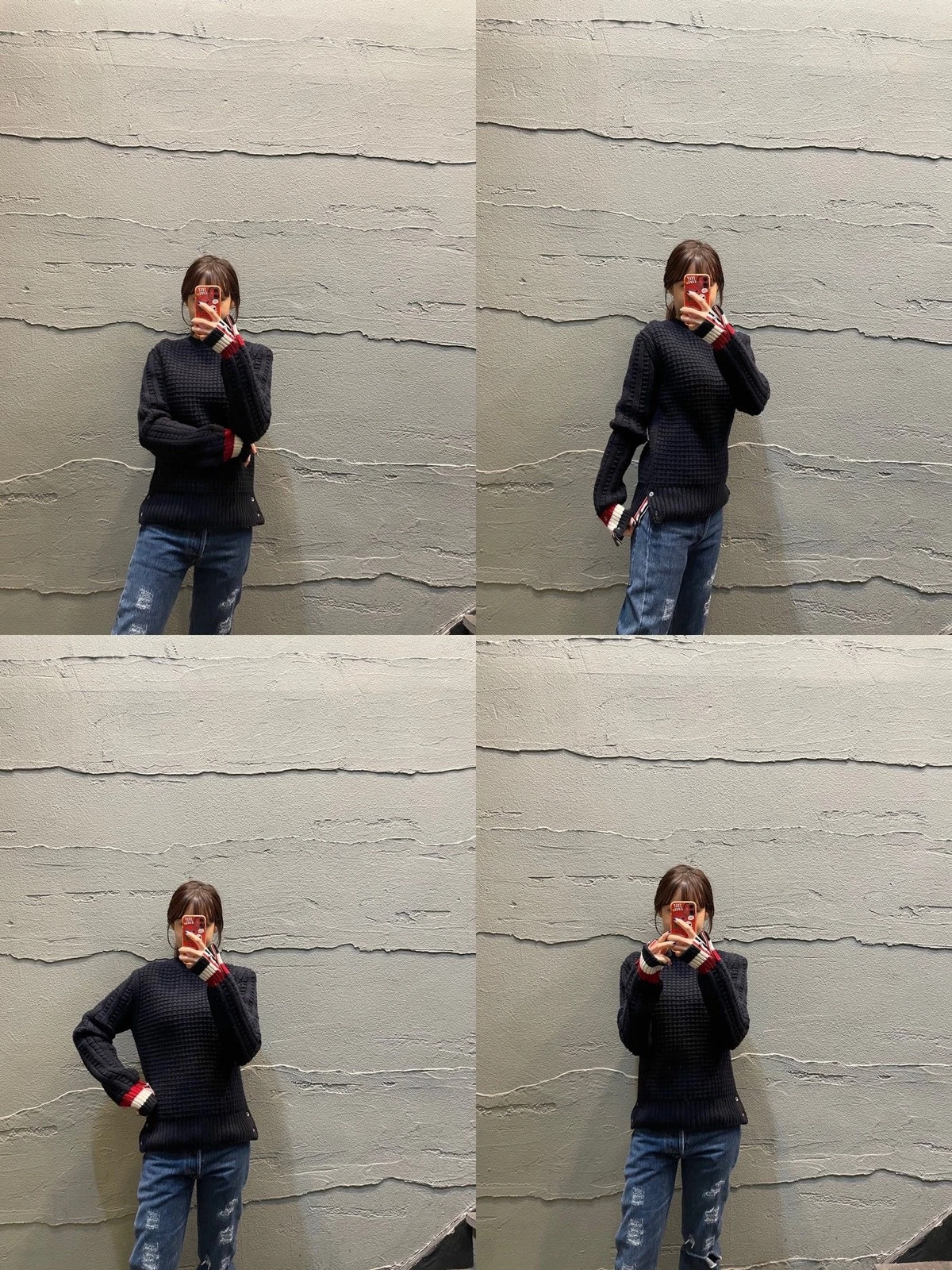 Timbro Thom Browne Navy Funmix Maglia Donna: 5392833426 17623312