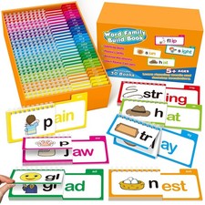 Word Family Build Book, 30 Read and Rhyme Flip Books, Sight Words Flash Cards...