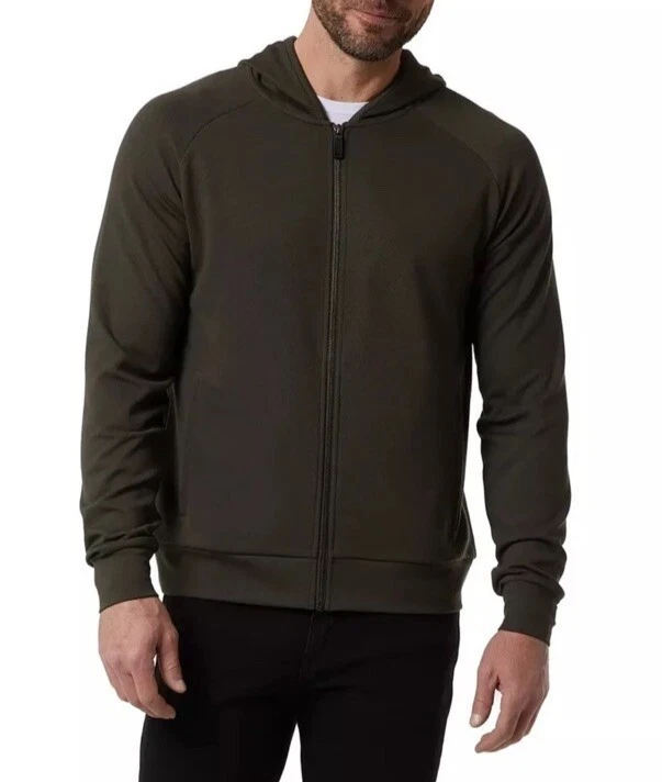 32 Degrees Heat Men's Full Zip Hooded Jacket, Green, Large
