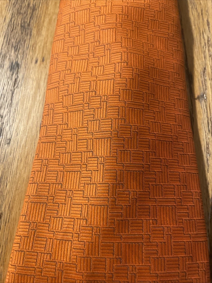 Vintage Años 60 70 Tergal Naranja Poliéster Corbata Ancha Disco Mod Retro Hecho en Francia Foto 3 de 4