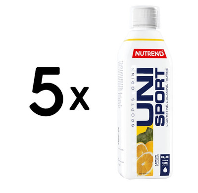 5 x Nutrend Unisport, Lemon - 500 ml. (19,20 EUR/L)