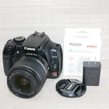 Canon EOS Digital Rebel XTi Camera W Lens *TESTED* CF stuck W Charger