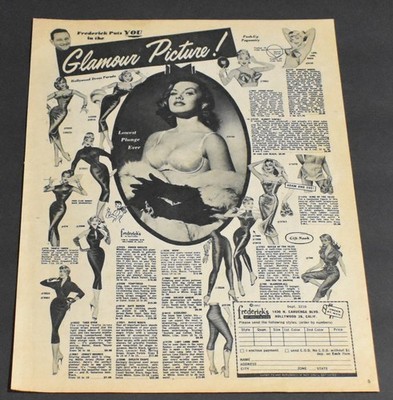 1957 Print Ad Sexy Fashion Frederick's of Hollywood Bra Breasts Smooth Beauty LP