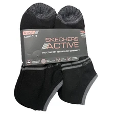 Skecher Active Womens Socks Low Cut Cushion Arch Support 6 Pair Shoe SZ 6-9.5 NW