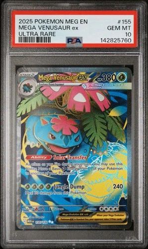 2025 POKEMON MEG EN-MEGA EVOLUTION ULTRA RARE #155 MEGA VENUSAUR EX PSA 10