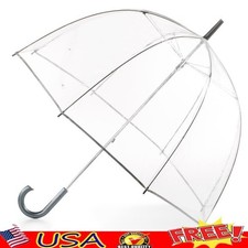 Clear Bubble Umbrella Windproof Canopy Waterproof Foldable Easy Grip Handle New