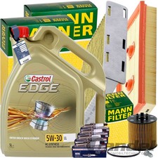 MANN INSPEKTIONSPAKET+5L CASTROL 5W-30 ÖL passend für AUDI A3 SKODA VW 1.4 FSI