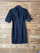 Tahari women’s black button up dress looks like denim but feels like cotton size