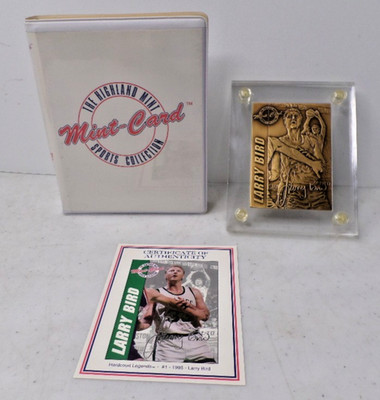 Highland Mint Larry Bird 1995 Hardcourt Legends #1 Bronze Card 4499/5000 Celtics