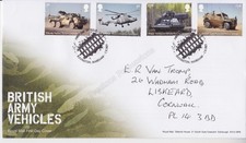 GB ROYAL MAIL FDC COVER 2021 BRITISH ARMY VEHICLES STAMP EX SHEET HANDWRITTEN (2