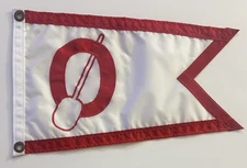 Outrigger Canoe Club Waikiki Burgee Pennant Flag 12" X 19"