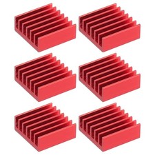 6 Pcs Heatsink 14x14x6mm Aluminum Heat Sink with Thermal Blue Sticker Red