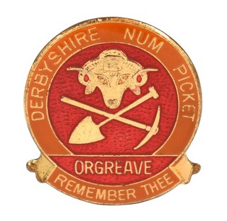 Vintage Derbyshire NUM Picket Orgreave Miners Strike Supporters Enamel Badge