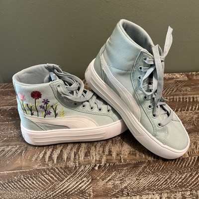 PUMA Kaia 2.0 Floral Platform High Top  Womens Blue Sneakers Shoes 5.5  399598