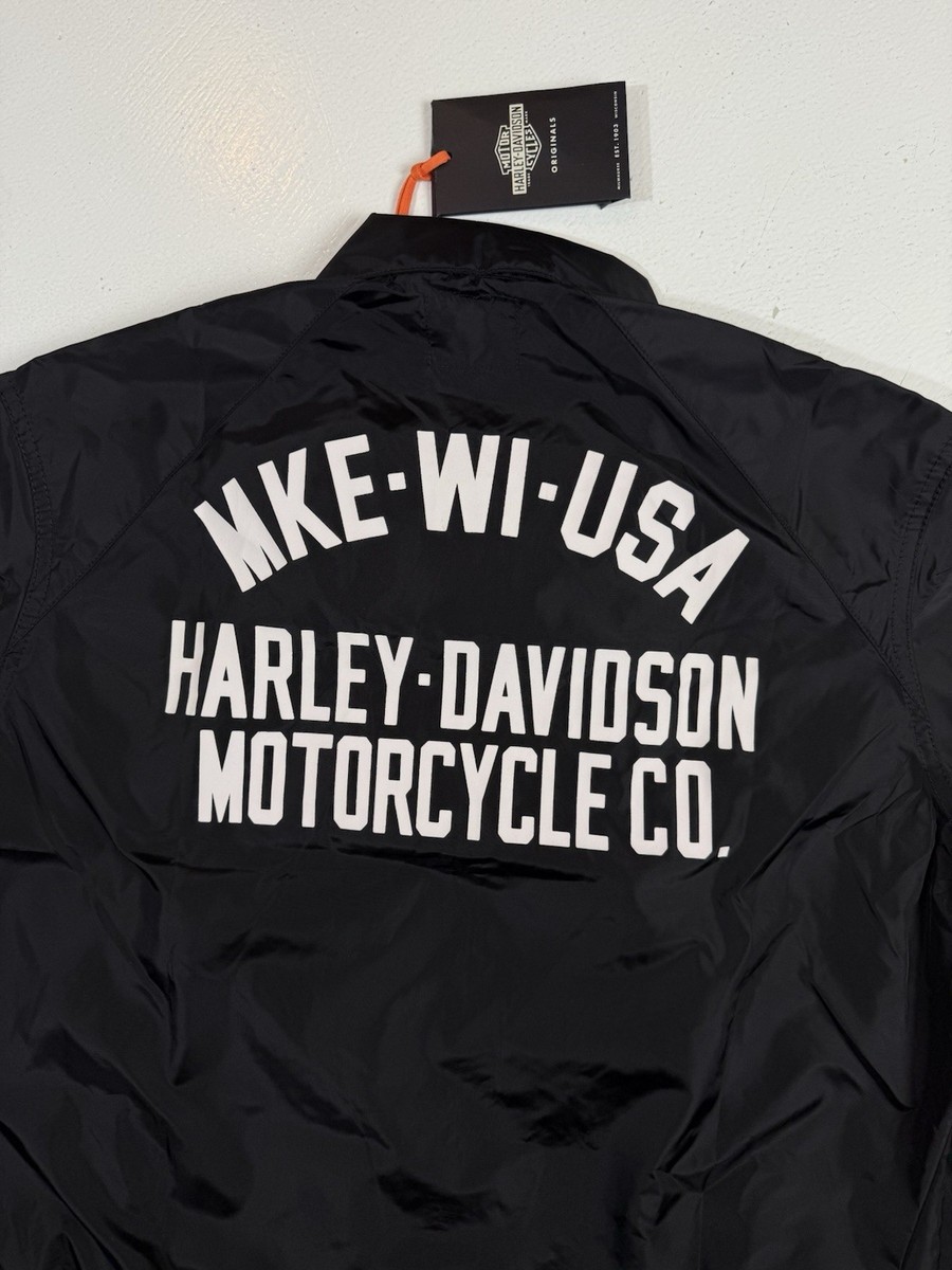 HARLEY DAVIDSON Black Nylon MKE -WI-USA Workwear Jacket Men