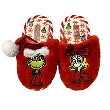 Dr. Seuss Grinch  Cindy Lou Christmas Children's Slippers Size 7/8 Slip On Girl