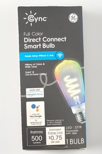 GE Cync Full Color Wi-Fi Direct Connect ST19 Edison LED Dimmable 500lm 1 Bulb