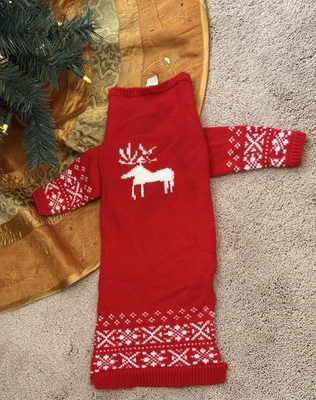 Old Navy Dog Pet Sweater Cozy Red and White NEW size S Knitted - Image 1 of 4