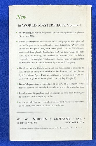 Vintage WORLD MASTERPIECES, Vol. I, Thru Renaissance, Mack, ed / (H/C: 1965). - Picture 8 of 9
