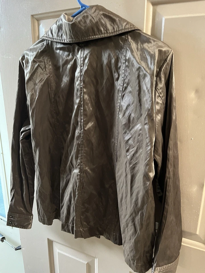 Куртка бронзовая Ruby Rd с застежкой спереди легкая металлик хлопковая смесь куртка 16 (L) - Изображение 4 из 4