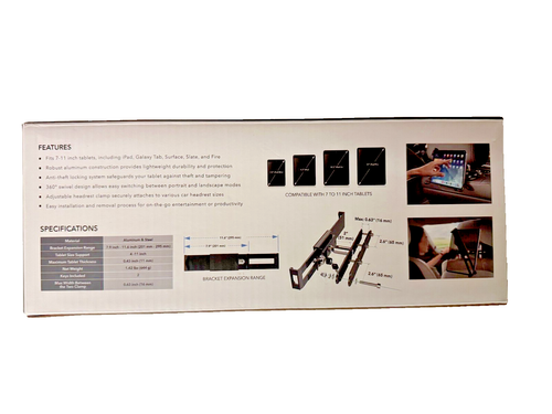 AboveTEK Anti-Theft iPad/Galaxy Tab Holder Mount for Car Back Seat (TH-228B) - Picture 3 of 3