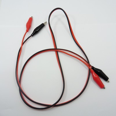 2 Crocodile Clip 1m Insulated Cable Black Red Leads Test Wire 100cm Alligator