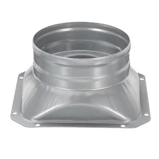 4 Inch Duct Connector Flange Square to Round Interface Straight Pipe Flange