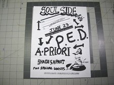 Flyer punk hardcore de colección - Soulside PED A Priori Middlesex CC 8,5x11 HC8