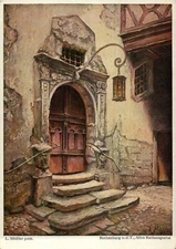 Rothenburg ob der Tauber Bayern Germany Altes Rathausportal Continental Postcard