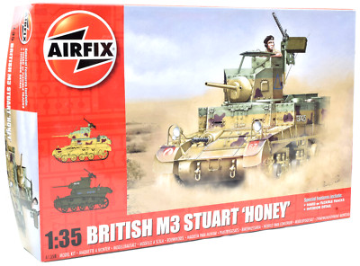 Airfix British M3 Stuart ''Honey'' 1:35 Scale Plastic Model Tank Kit A1358