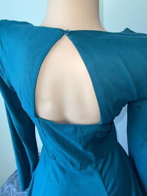 nine britton off the shoulder dress Nine Britton M off the shoulder fit and flare TEAL dress Sueded Bare Back  4079