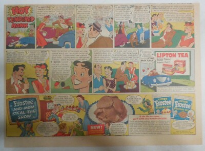 Lipton Tea Ad: ''Hot Tempered Hank'' from 1930's-1940's 11 x 15 inches