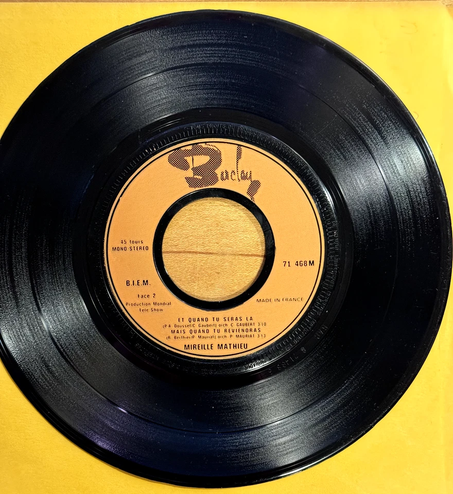 Mireille Mathieu – C'est Dommage - FRANCE - 1971  - 7" RECORD VG++/VG+ - Image 2 of 4