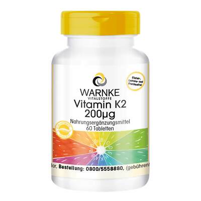 Vitamin K2 200 µg 60 Tabletten, natürliches Menaquinon MK-7 | Warnke Vitalstoffe