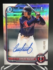 2022 Bowman Chrome CARLOS AGUIAR #CPA-CA 1st Bowman Refractor Auto /499 Twins