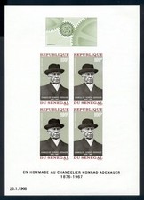 Senegal Scott #C61a MNH S/S Chancellor Konrad Adenauer CV$10+
