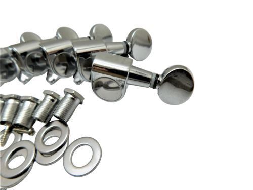 Chrome 6 ILR Modern Style Tuning Pegs with oval Button