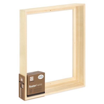 Floaterframe Readymade Frame for Flat and 1 1/2'' Deep Wood Panel and Canvas A...