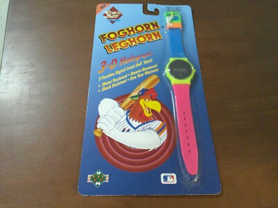 1990 Upper Deck Foghorn Leghorn 3-D Digital Comic Ball Watch NY Mets  # UP CO OM