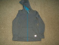 REI WOMEN'S HOODED JACKET FULL ZIPPER GRAY LARGE TRAINING RUNNING