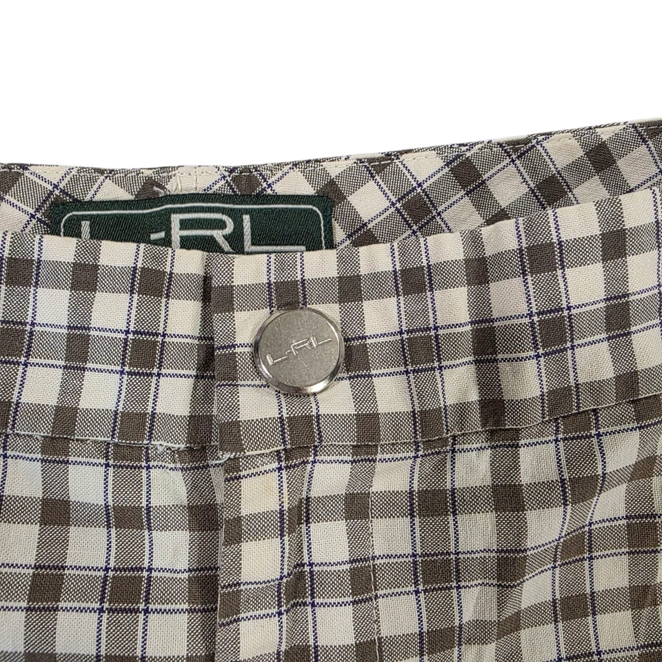 Pantalones Cortos Chinos LRL Lauren Active Ralph Lauren Para Mujer Marrón Talla 6 Cuadros Informales Foto 4 de 4