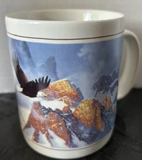 Vtg Leaning Tree Mug IOB Eagle Mountains/Saying On Opposite Side 1987 Ceramic