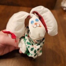 Vtg Fisher Price Smooshees 1988 Christmas Ornament Pup Mistletoe Dog NO ORNAMENT