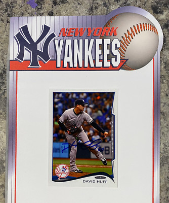 Signed ACEO 2014 custom Yankees art card - David Huff - autograph auto