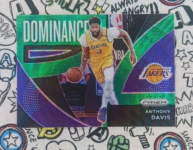 2021-22 Prizm Dominance Green Wave Anthony Davis #20 Lakers