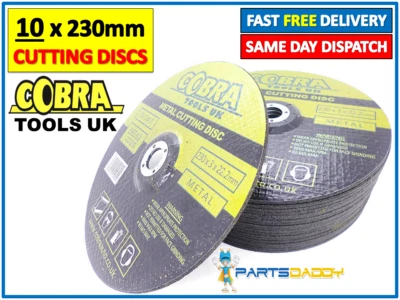 10 x COBRA METAL CUTTING SLITTING DISCS 230MM 9" INCH DISC ANGLE GRINDER NEW
